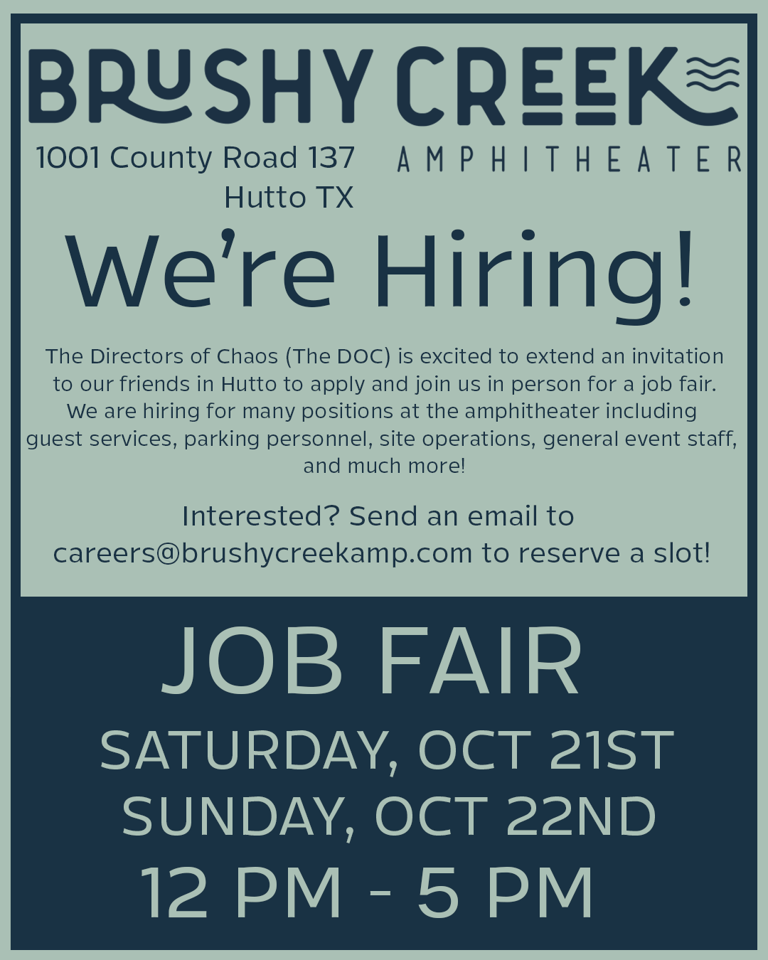 Brushy Creek Amphitheater Job Fair